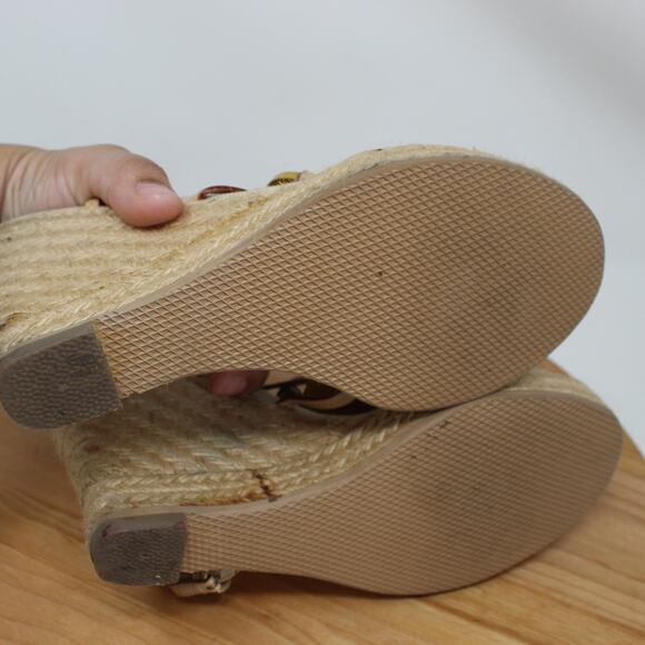 Vintage Louis Vuitton Espadrille Womens 7.5 Wedge Sandals Trunks Bags Collection - Picture 7 of 9